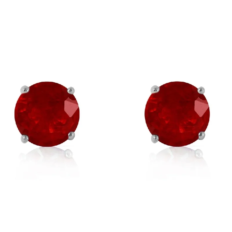 3.5 Carat 14K Solid White Gold Enthusiastic Best Ruby Earrings