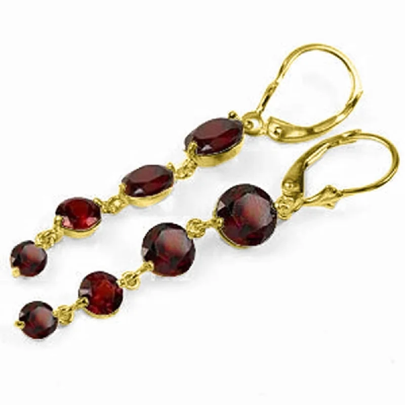 7.8 Carat 14K Solid Gold Chandelier Earrings Natural Garnet