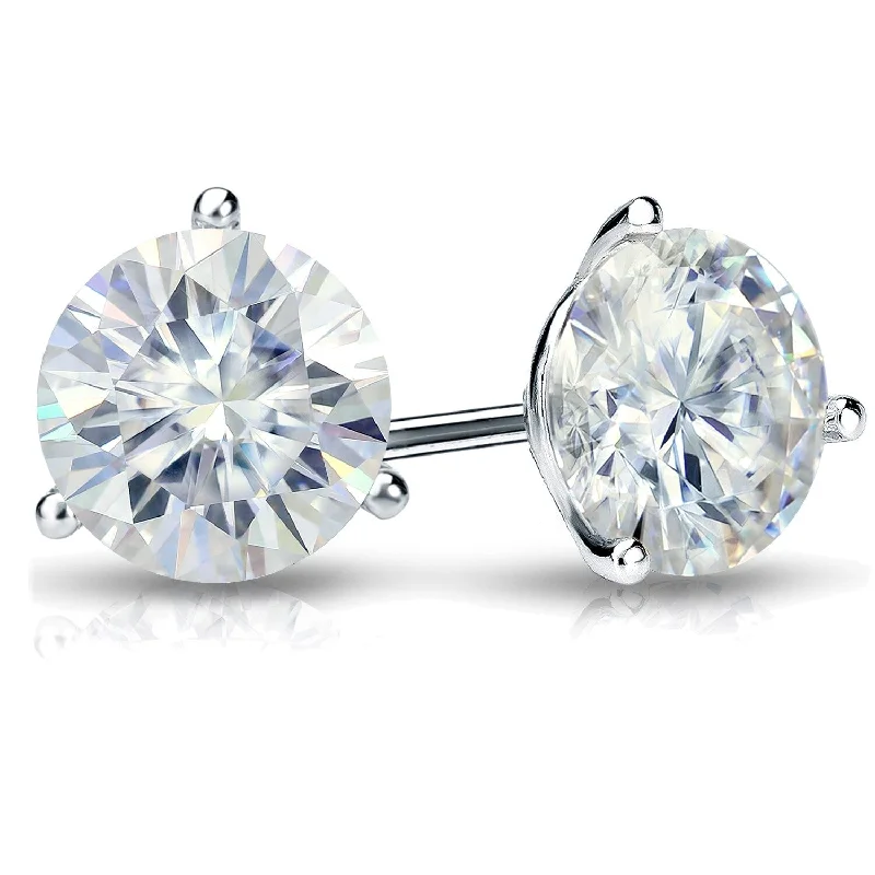 Auriya 1 1/2ct TW Round Moissanite Stud Earrings 14k Gold - 5.9 mm