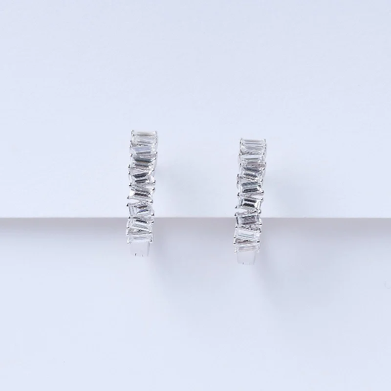 Baguette Diamond Huggie Earrings