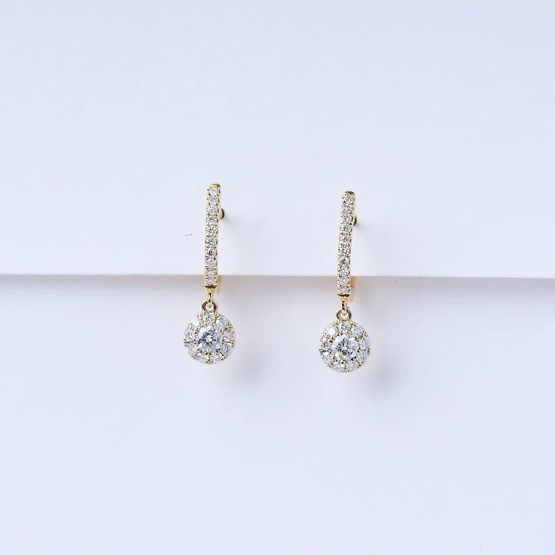 Diamond Drop Huggie Earrings