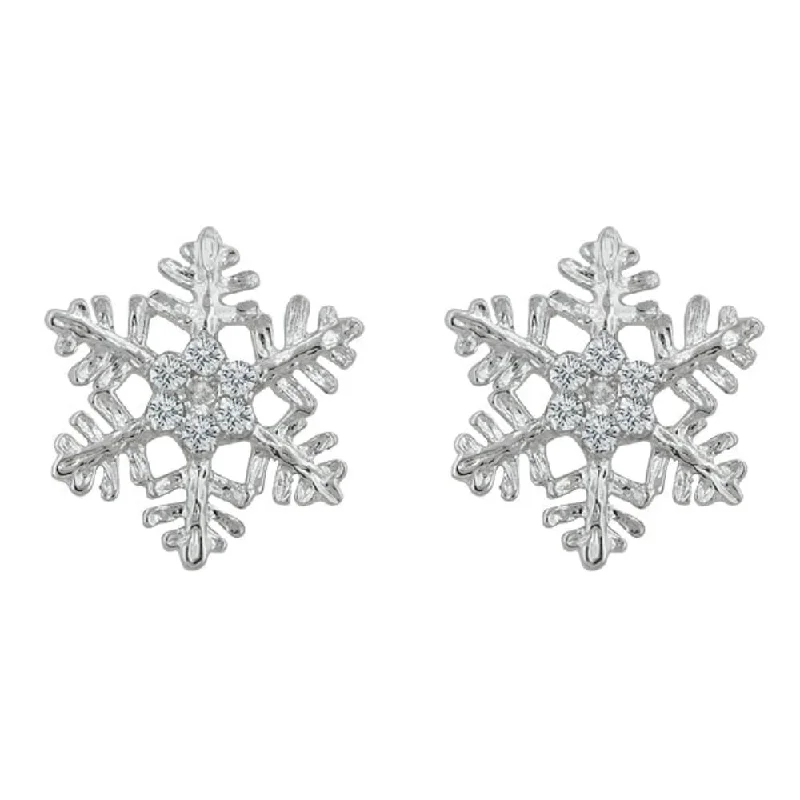 Snowflake Stud Earrings - 14 Mm L X 14 Mm W X 1.6 Mm H