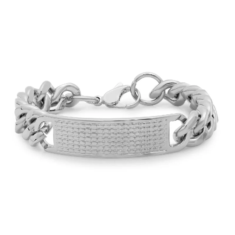 Stainless Steel Studded ID Bracelet