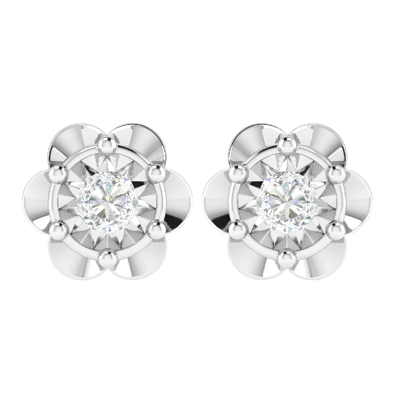 Sterling Silver with Moissanite Stud Earring