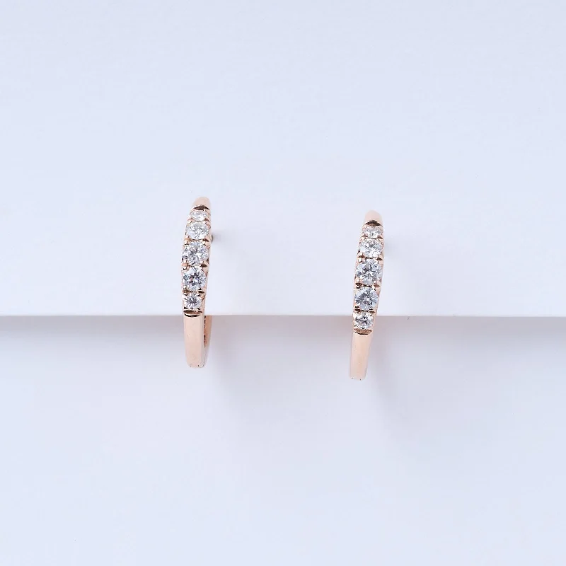 Tapered Diamond Huggie Earrings