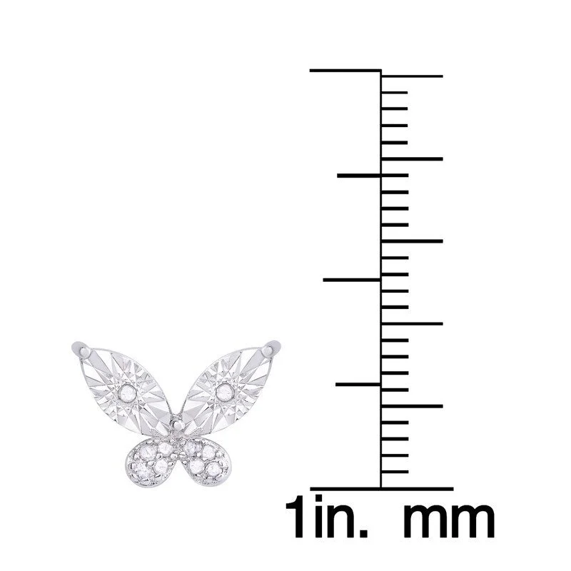 Victoria Townsend .925 Sterling Silver 1/10 Ct Butterfly Stud Earring.