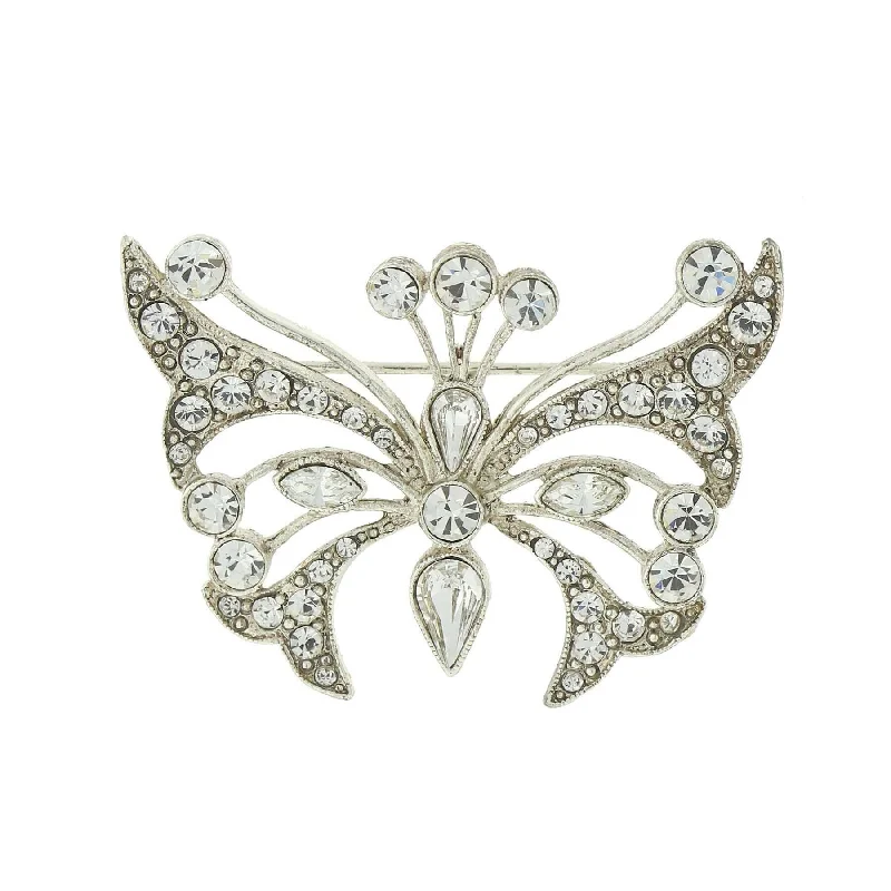 Antiquities Couture Crystal Butterfly Pin