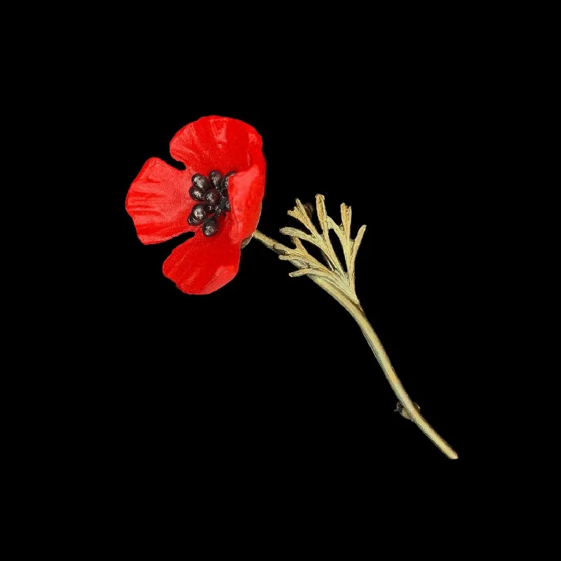 Red Poppy Brooch